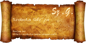 Szobota Géza névjegykártya